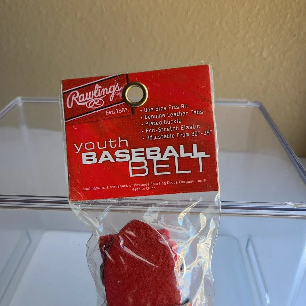 Rawlings Red Youth Baseball Belt Adjustable from 20